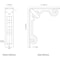 Ekena Millwork Fleur De Lis Wrought Iron Bracket, (Triple center brace), Antiqued Silver 2"W x 7 1/2"D x 10"H BKTM02X07X10TFLASV - alternate 3